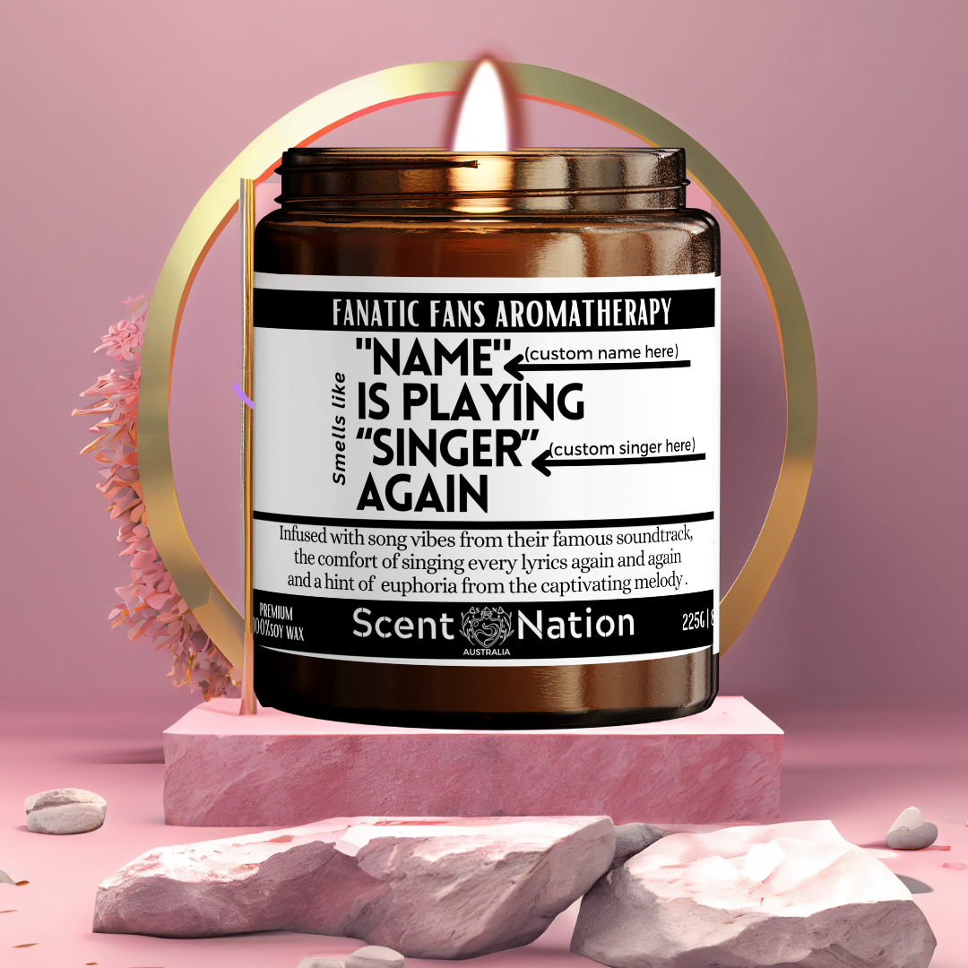 Custom Candle "Smells like (Custom nane) is playing (custom singer) again