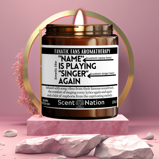 Custom Candle "Smells like (Custom nane) is playing (custom singer) again