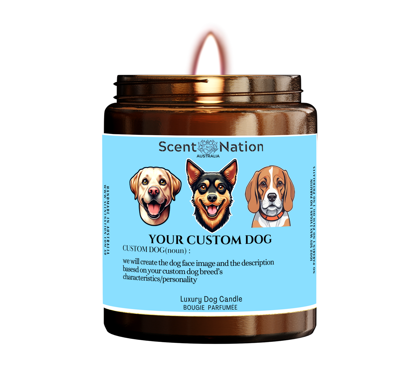 (Dog Noun Candle) Custom Dog Gifts Australia – Funny & Unique Personalised Dog Breed Candle