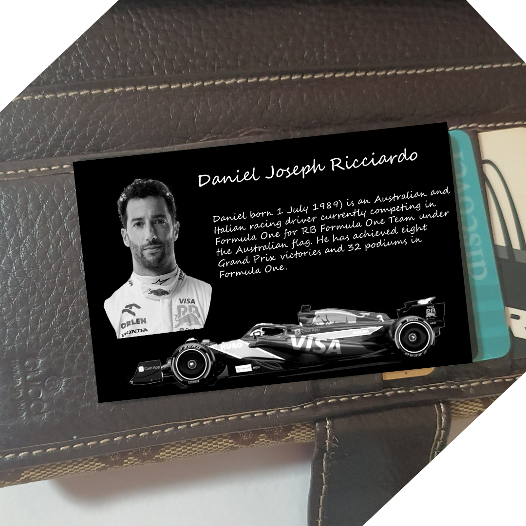 F1 Formula One Merch - Daniel Ricciardo Metal Wallet Card