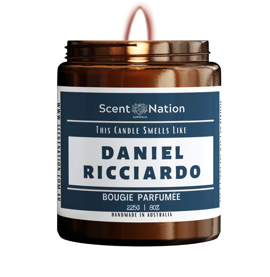 Daniel Ricciardo Formula 1 merch candle, racing fan gift