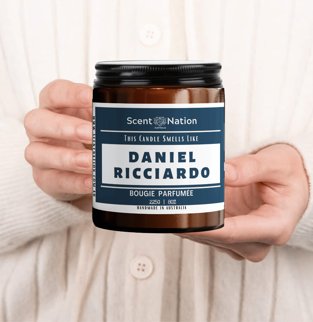 Daniel Ricciardo fan merch candle, F1 merchandise