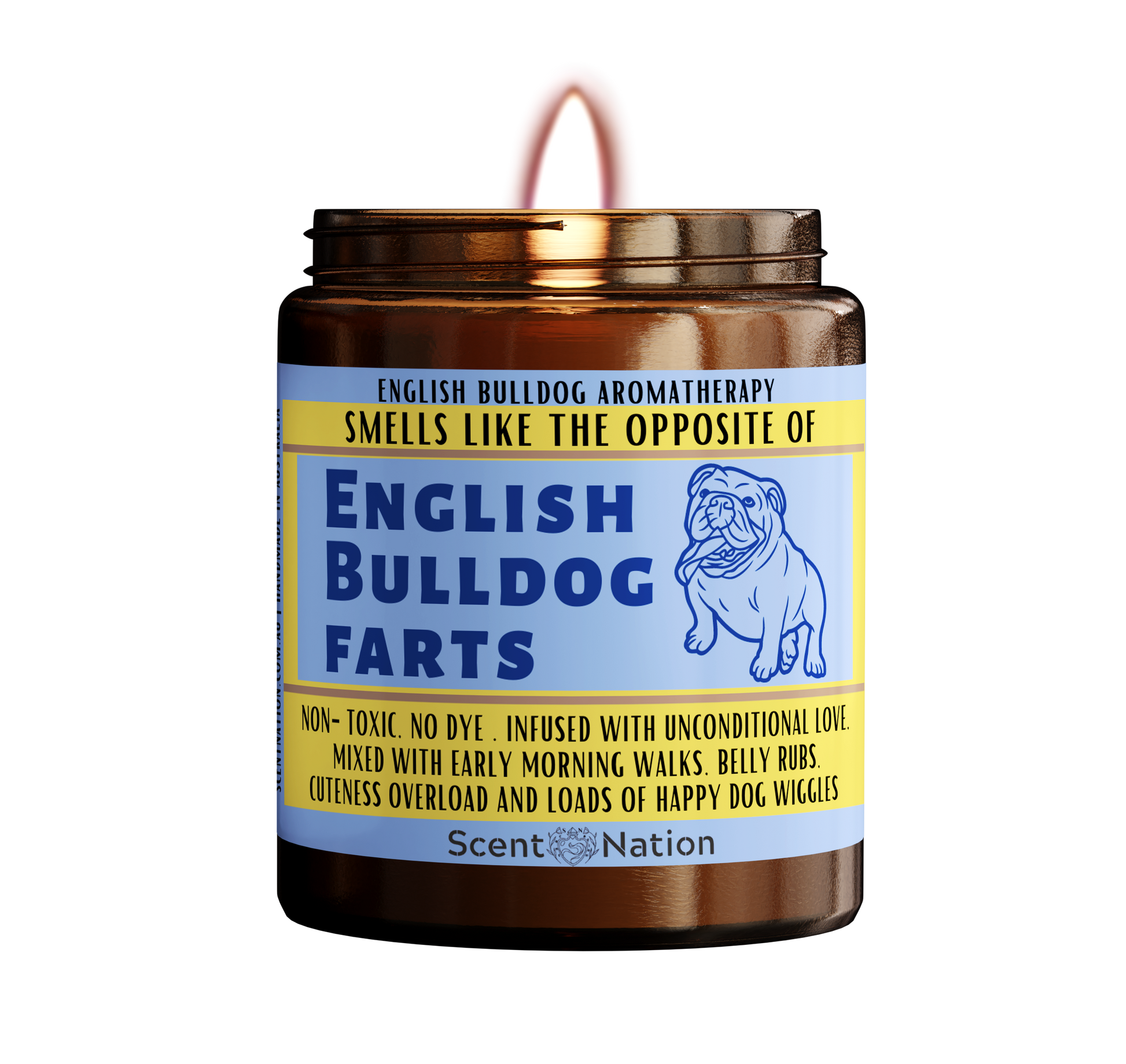 English Bulldog - Personalised candle for dog owners - perfect gifts for dog lovers in Australia 