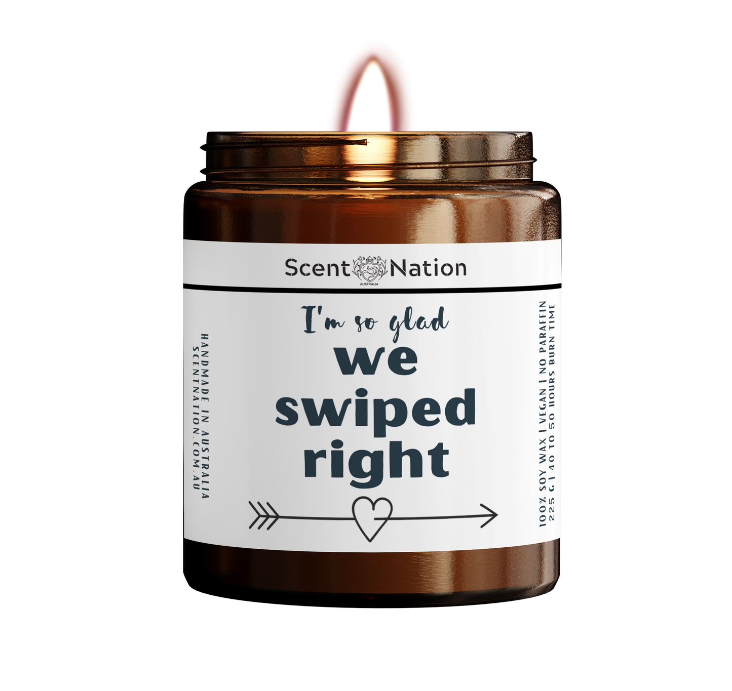 I'm so glad we swiped right candle