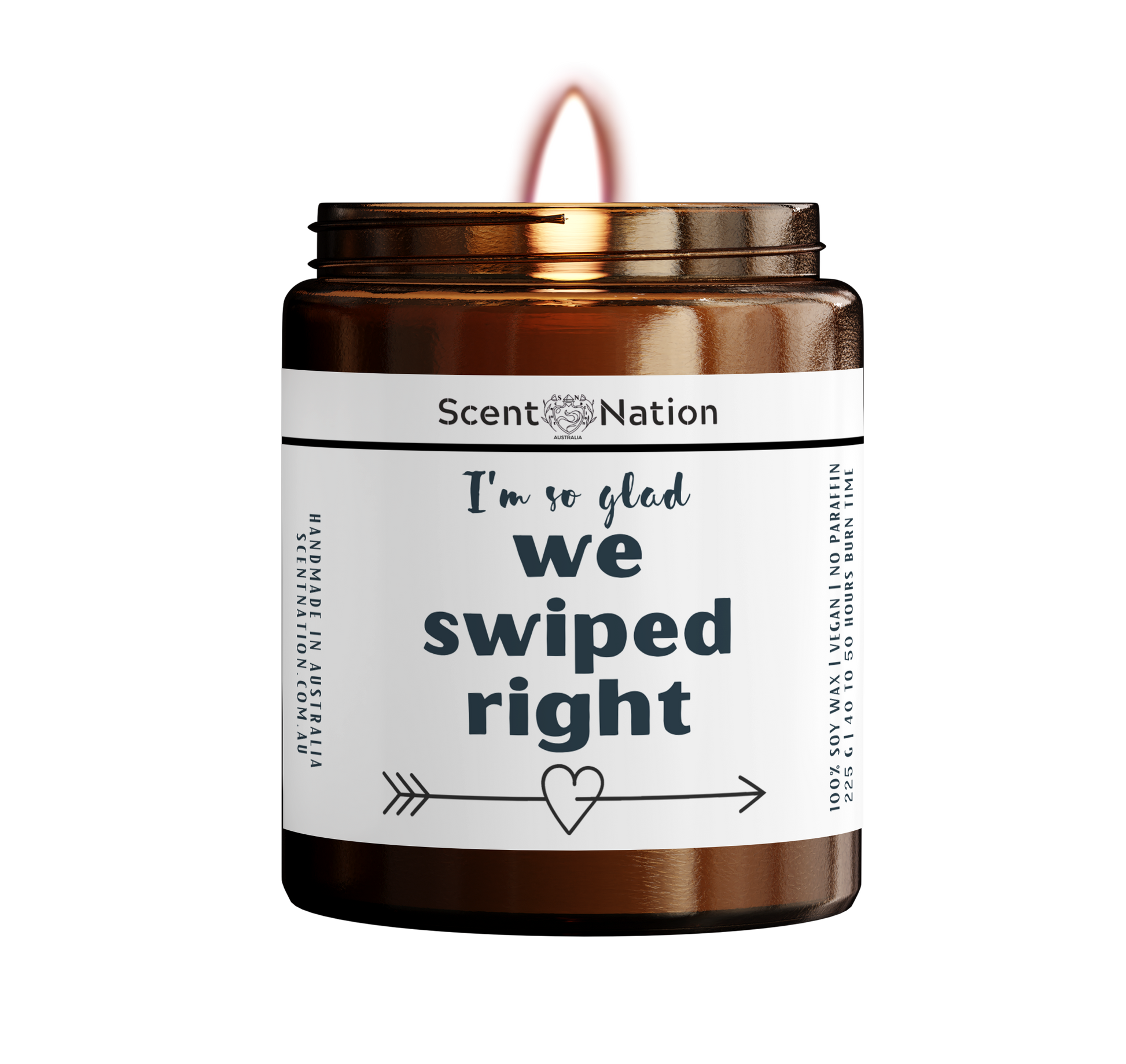 I'm so glad we swiped right candle