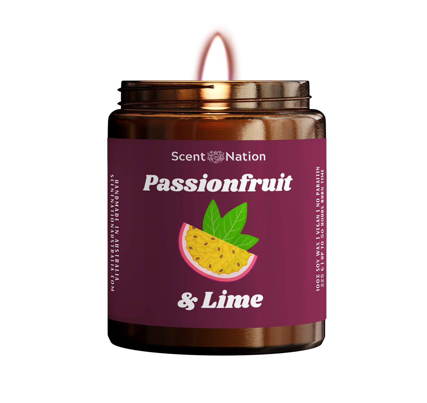 Passionfruit and Lime Scented Soy Candle