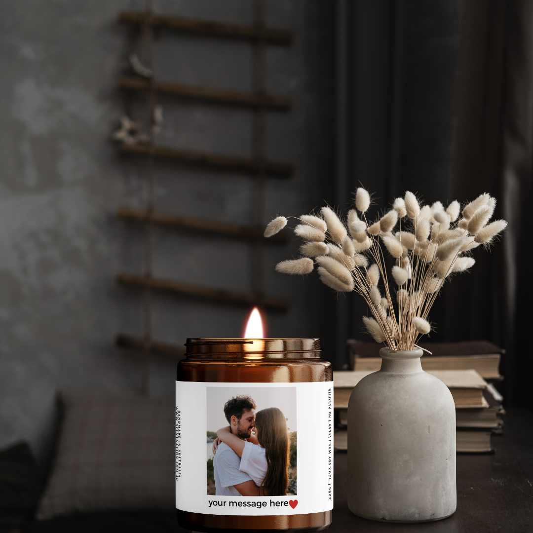 Anniversary GIft Personalised Photo Candle