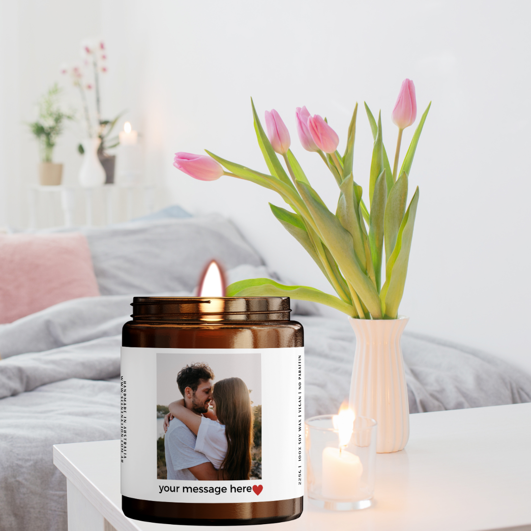 Anniversary GIft Personalised Photo Candle