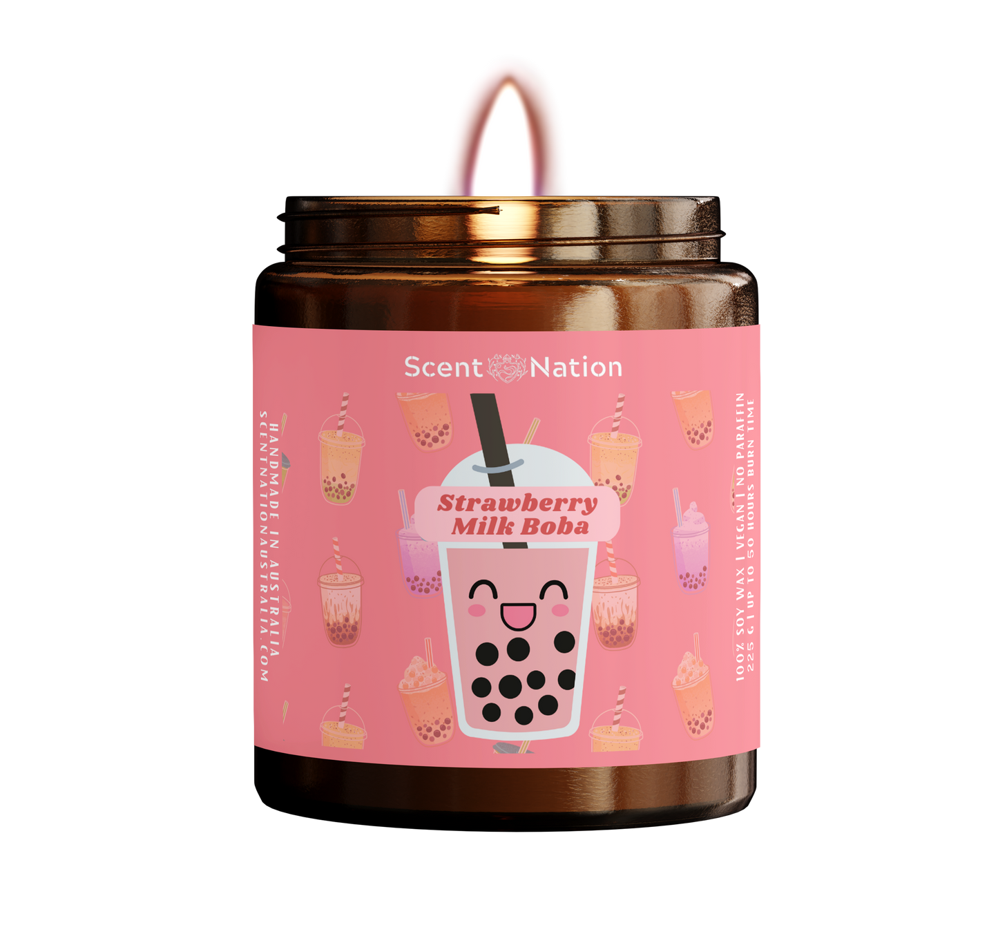 Strawberry Milk Boba Scented Candle